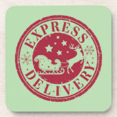 Express levering vanaf Santa Claus Bier Onderzetter (Voorkant)