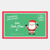 Express levering vanaf Santa Claus Noordpool Rechthoekige Sticker (Voorkant)