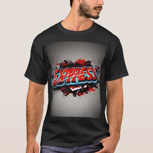 EXPRESS-Mannen-basisshirt voor donker T-shirt (Voorkant)