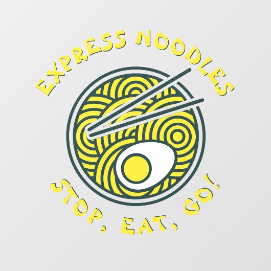 Express Ramen Noodles Restaurant Large aanpassen Raamsticker (Vel)