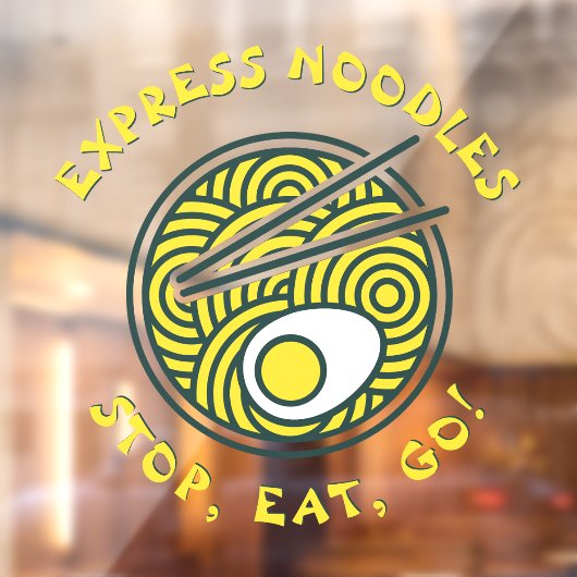 Express Ramen Noodles Restaurant Medium aanpassen Raamsticker (Vel 2)