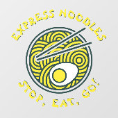 Express Ramen Noodles Restaurant Medium aanpassen Raamsticker (Vel)