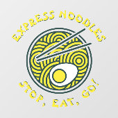 Express Ramen Noodles Restaurant Small aanpassen Raamsticker (Vel)