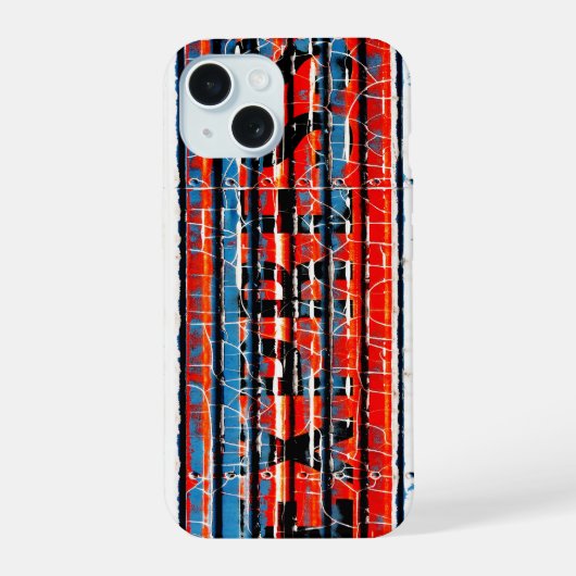 "Express" - Rustieke afbladderende verf iPhone 15 Case (Achterkant)