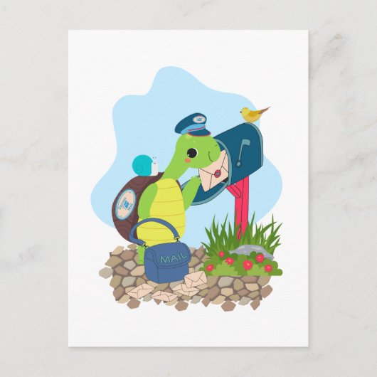Express Snail Mail van Turtle Briefkaart (Voorkant)