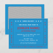 Express Train Ticket Invitation Kaart (Voorkant / Achterkant)