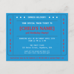 Express Train Ticket Invitation Kaart