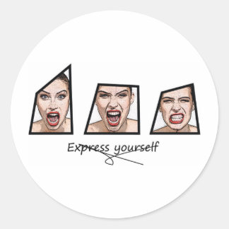Express yourself ronde sticker