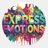EXPRESSE EMOTIE RONDE STICKER (Voorkant)