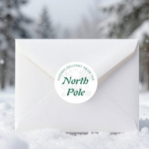 Expresse levering vanuit de Noordpool Kerstmis Ronde Sticker