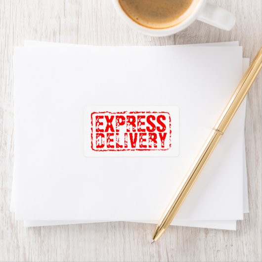 Expresse verzending rode rubber stempel adreslabel etiket (Insitu)