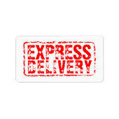 Expresse verzending rode rubber stempel adreslabel etiket (Voorkant)