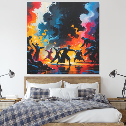expressie in het leven canvas afdruk (Insitu (Slaapkamer))