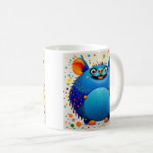 Expressief abstract dierenartsontwerp kleurrijk koffiemok (Voorkant rechts)