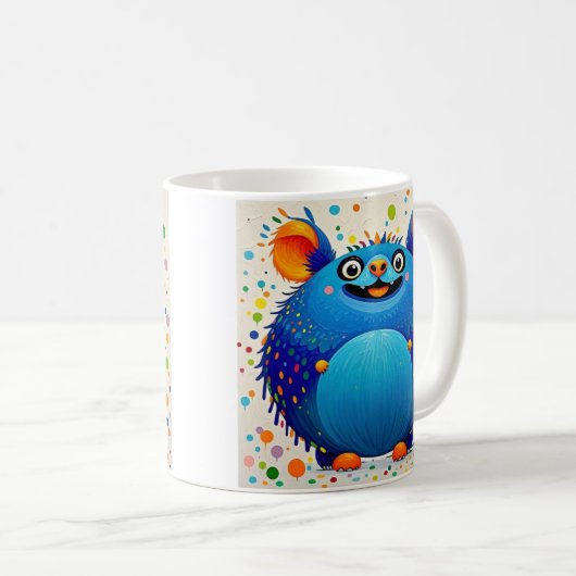 Expressief abstract dierenartsontwerp kleurrijk koffiemok (Voorkant rechts)