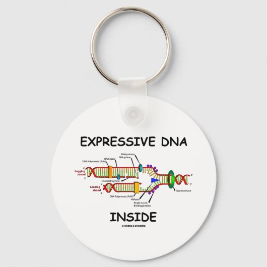 Expressief DNA Inside (DNA-replicatie) Sleutelhanger (Voorkant)