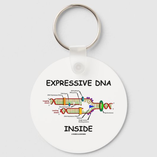 Expressief DNA Inside (DNA-replicatie) Sleutelhanger (Voorkant)