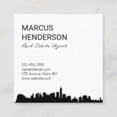 Expressief geborsteld en Cityscape Vierkante Visitekaartje (Achterkant)