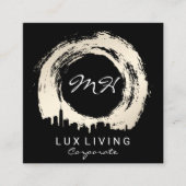 Expressief geborsteld en Cityscape Vierkante Visitekaartje (Voorkant)