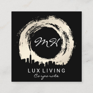 Expressief geborsteld en Cityscape Vierkante Visitekaartje