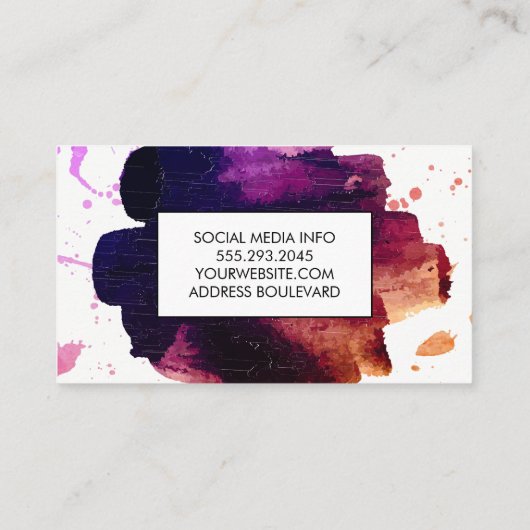 expressief geborsteld visitekaartje (Achterkant)