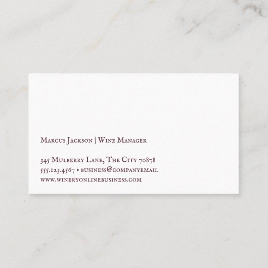 Expressief geborsteld wijnglas en fles Logo Visitekaartje (Achterkant)