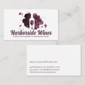 Expressief geborsteld wijnglas en fles Logo Visitekaartje (Voorkant / Achterkant)