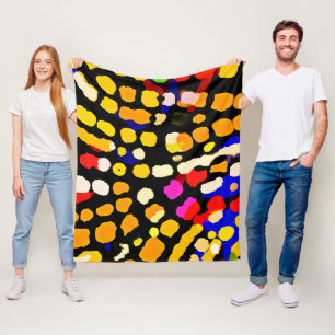 Expressief kleurenafspeelpatroon fleece deken
