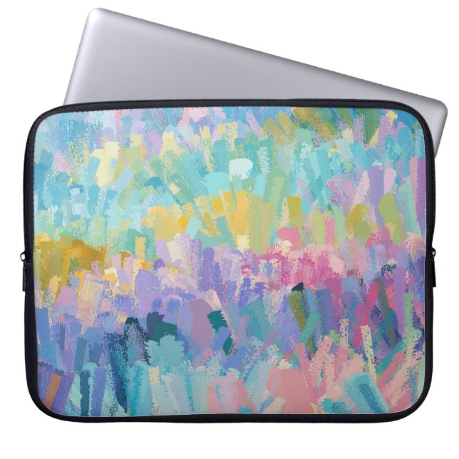 Expressief Kleurig Loof Laptop Sleeve (Voorkant)