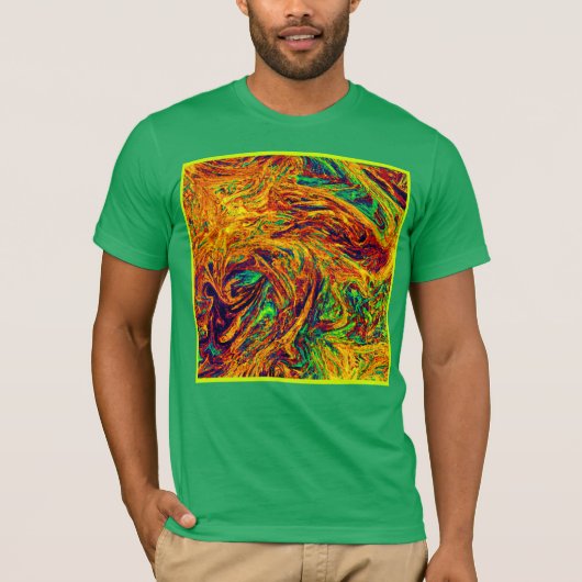 Expressief levendig kleurenpatroon t-shirt (Voorkant)
