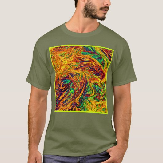 Expressief levendig kleurenpatroon t-shirt (Voorkant)