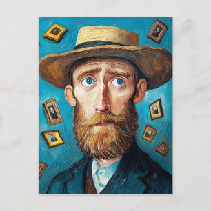 Expressief Man met baarden in Van Gogh-stijl Briefkaart