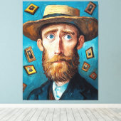 Expressief Man met baarden in Van Gogh-stijl Canvas Afdruk (Insitu (Houten vloer))