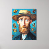 Expressief Man met baarden in Van Gogh-stijl Canvas Afdruk (Voorkant)