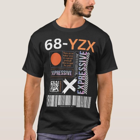 Expressief motivatie, x, letters en cijfers t-shirt (Voorkant)