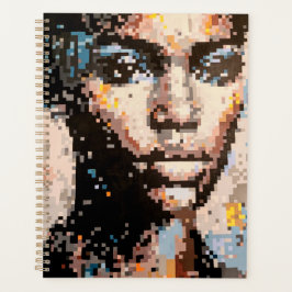 Expressief pixelportret planner