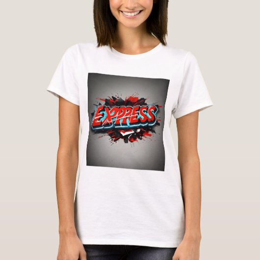 Expressief rood: 'Express' Design" T-shirt (Voorkant)