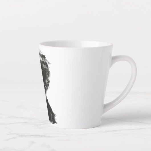 Expressief silhouet ontwerp keramische latte mok (Rechts)