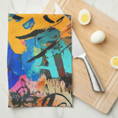 Expressief straat kunst muurschildering in heldere theedoek (Quarter Fold)