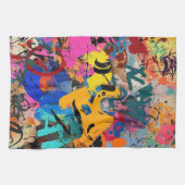 Expressief straat kunst muurschildering in heldere theedoek (Horizontaal)