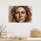 Expressief Vrouwenportret Kunstposter Poster (Keuken)
