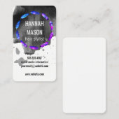 Expressief zwart geborsteld / veren versiering visitekaartje (Voorkant / Achterkant)