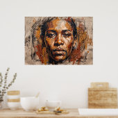 Expressief Zwart Vrouwen Portret Poster (Keuken)
