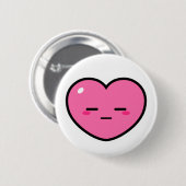 Expressieloos roze hart ronde button 5,7 cm (Voorkant /achterkant)
