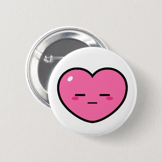 Expressieloos roze hart ronde button 5,7 cm (Voorkant /achterkant)