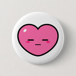 Expressieloos roze hart ronde button 5,7 cm