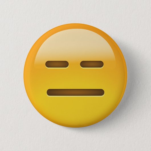 Expressieloze kant Emoji Ronde Button 5,7 Cm (Voorkant)