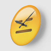 Expressieloze kant Emoji Ronde Klok (Hoek)