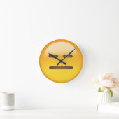Expressieloze kant Emoji Ronde Klok (Huis)