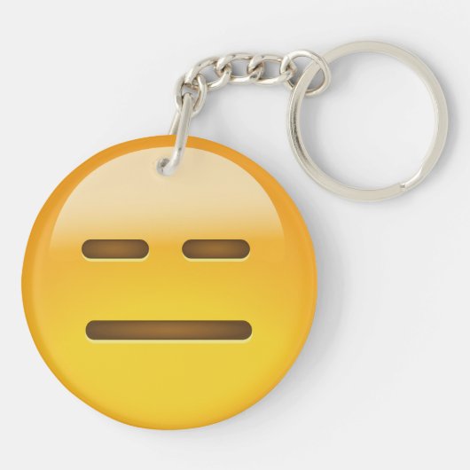 Expressieloze kant Emoji Sleutelhanger (Achterkant)